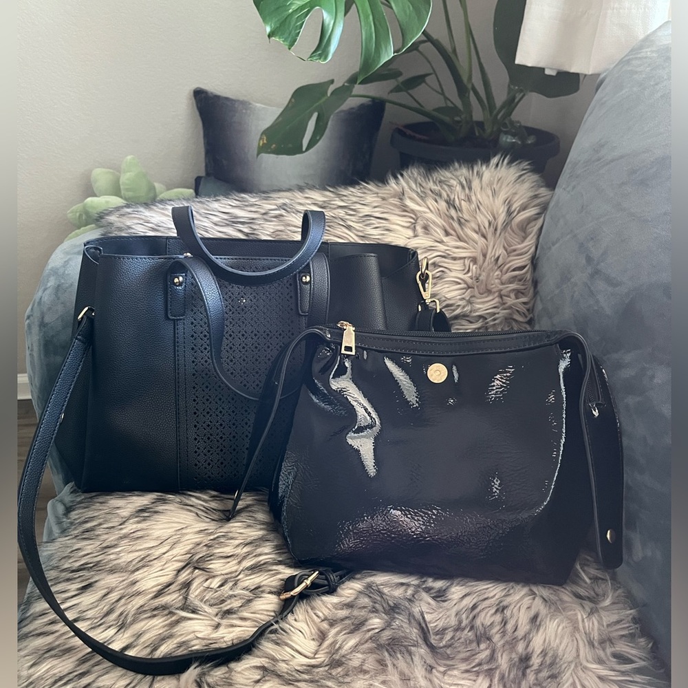 Black Crossbody Handbag Set